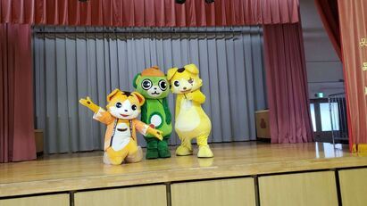 写真：マスコットキャラクター　スパンキー・大崎一番太郎・戸越銀次郎