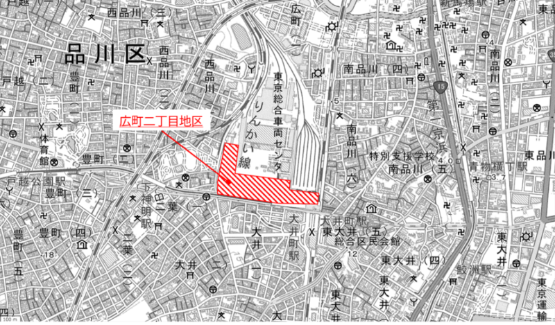 地図：広町地区位置図