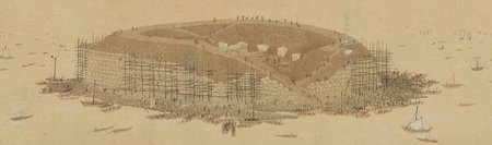 写真：江戸湾品川沖御台場御普請絵図（部分拡大）