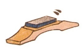 イラスト:砥石に「点」がついている