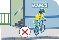 イラスト:駅周辺では自転車やバイクの放置を禁止している