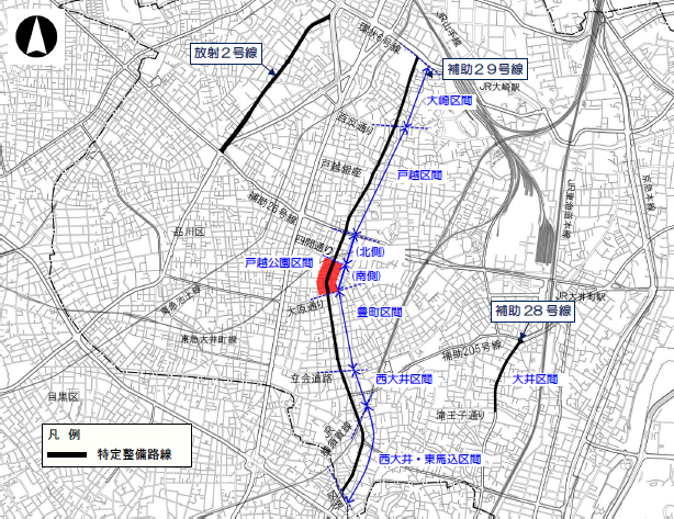 H30特定整備路線沿道都市計画変更位置図
