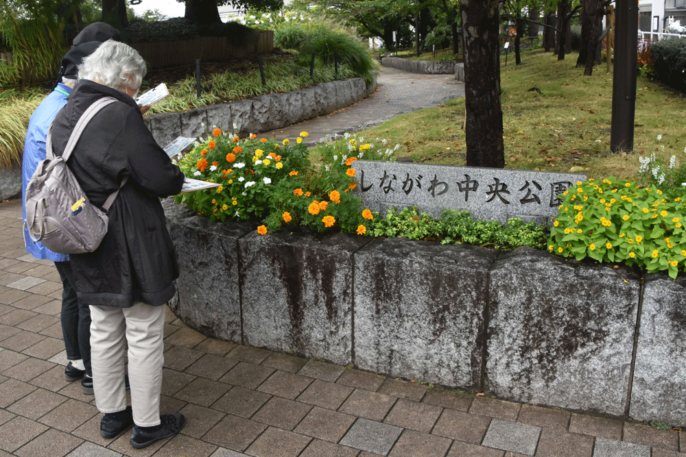 花を見る人