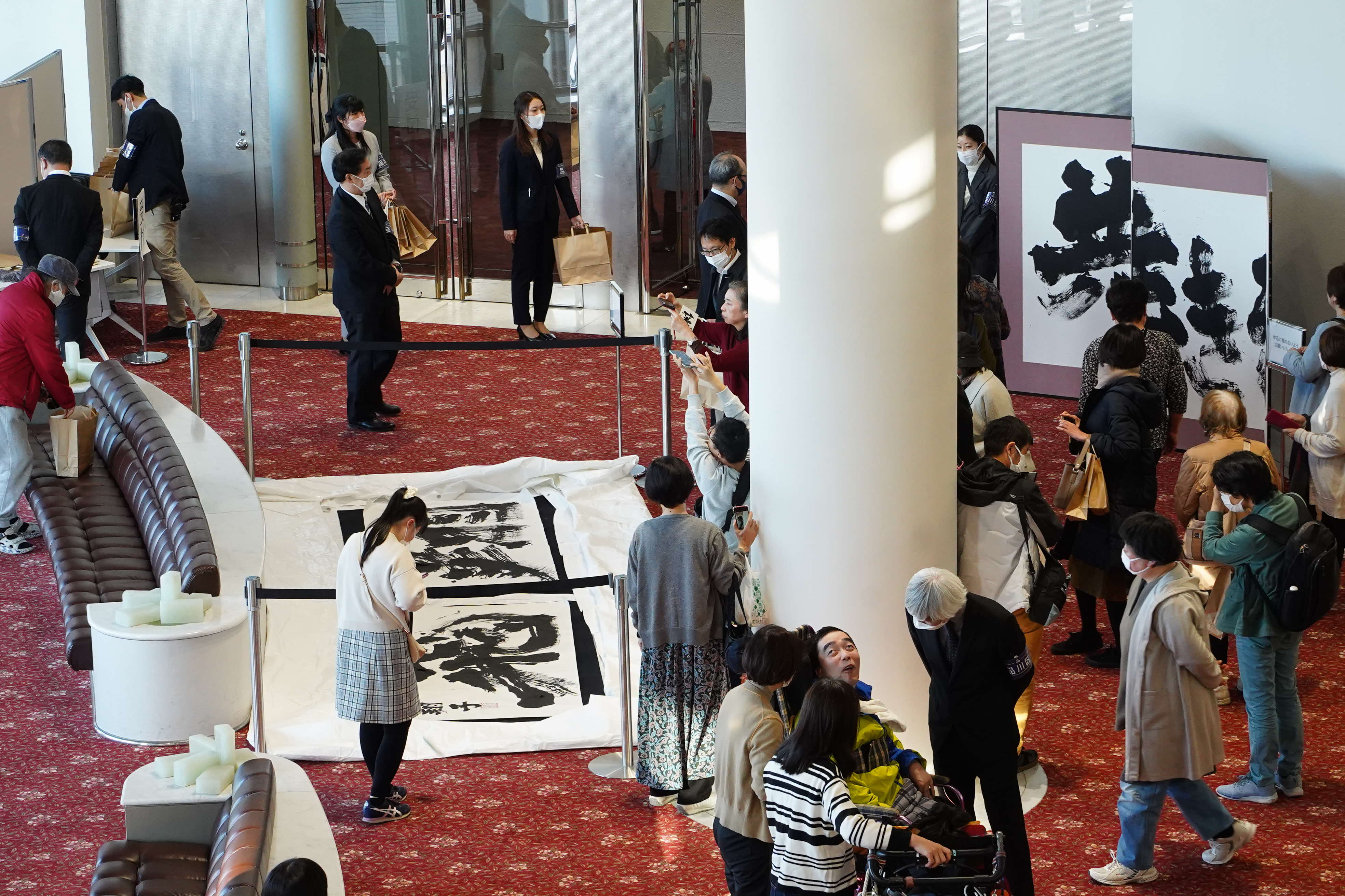完成した作品を展示している写真