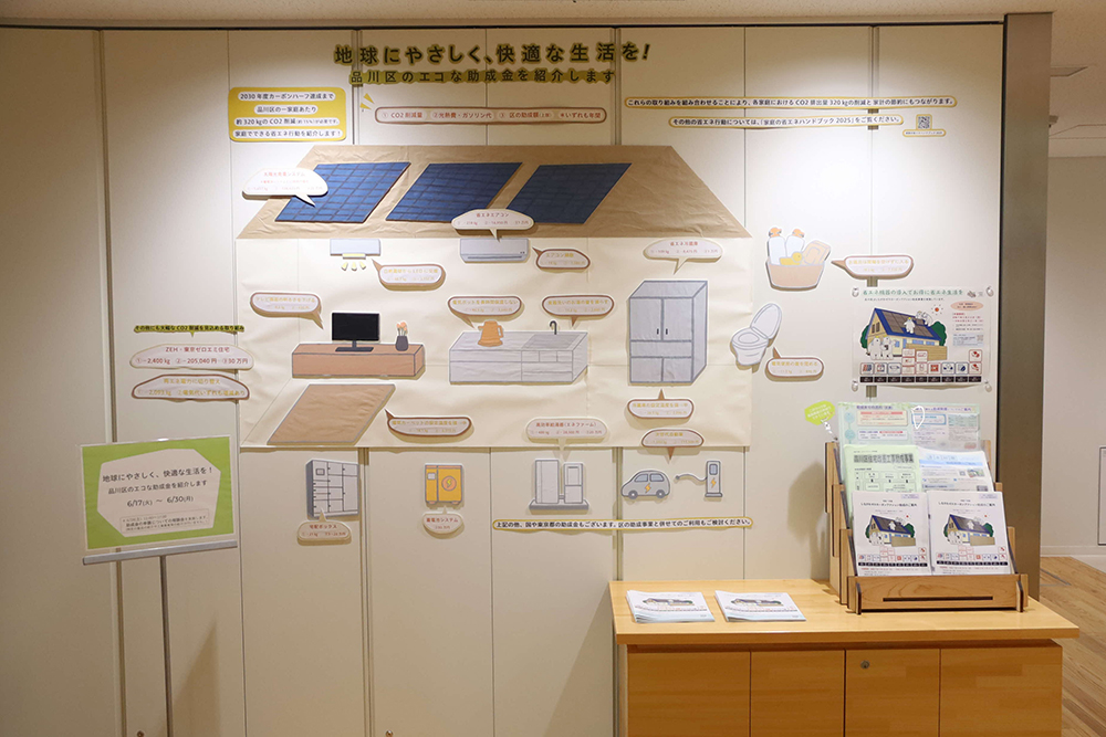 企画展示「品川区のエコな助成金を紹介します」パネル全体の画像
