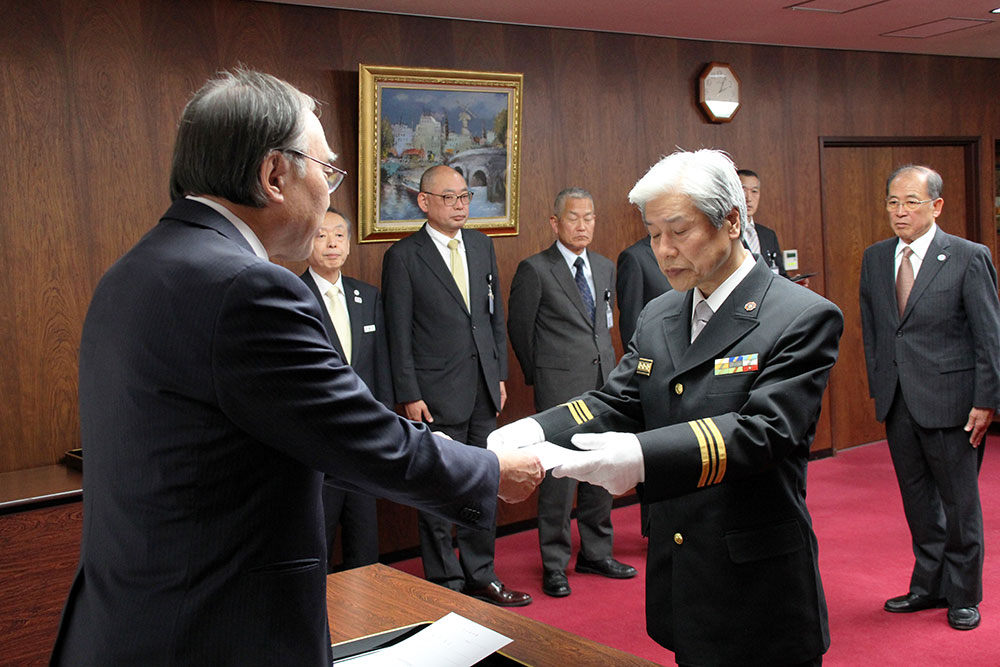 新たに就任した杉森品川消防団長