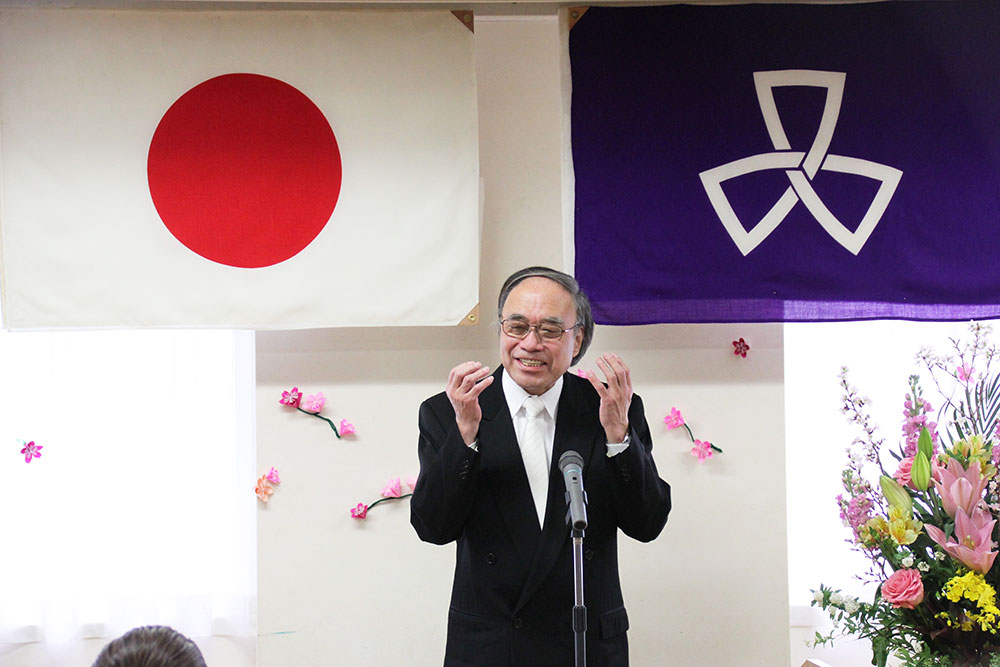 濱野区長のお祝いの言葉