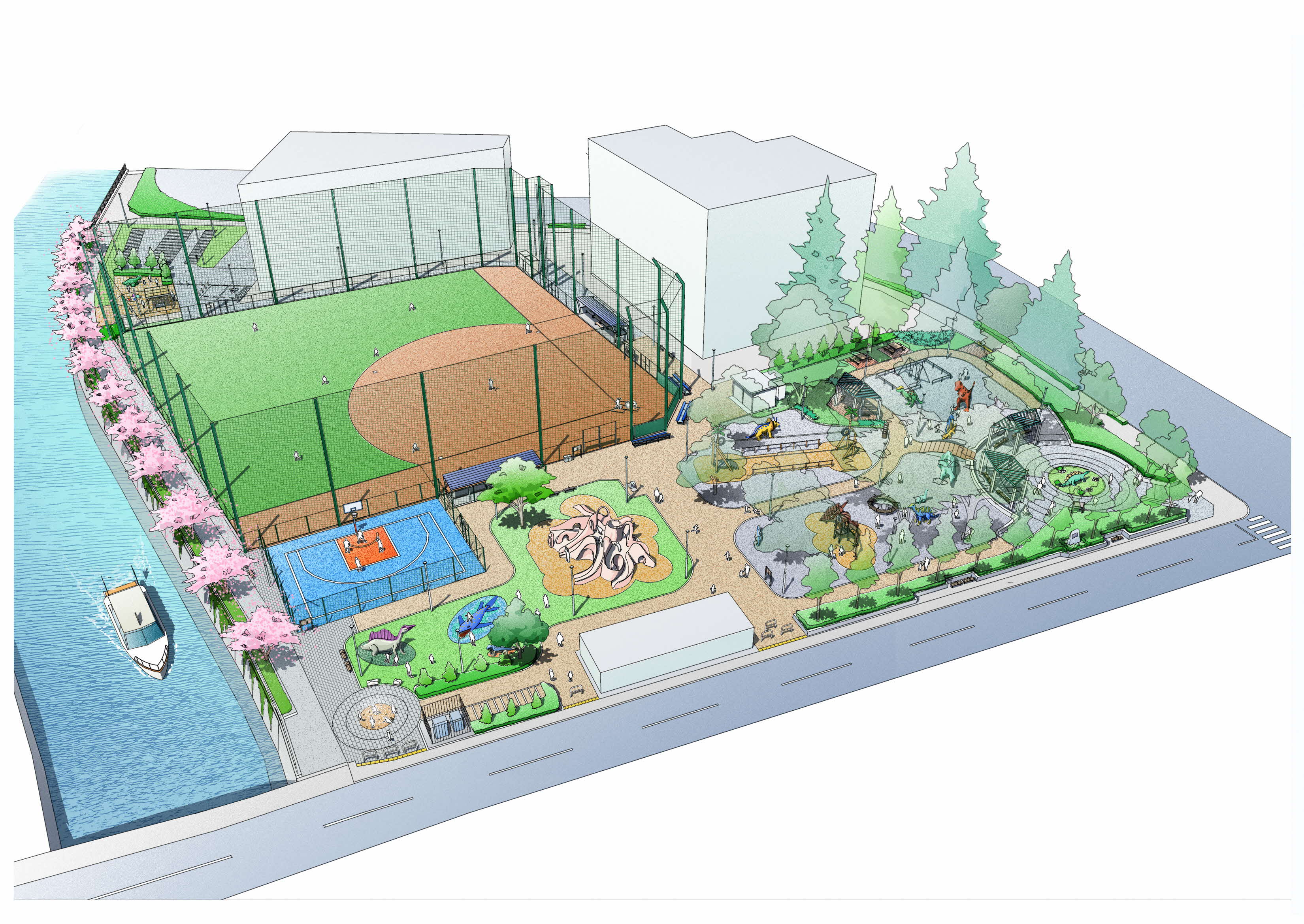 子どもの森公園改修工事完成イメージパース