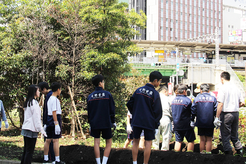 秋の収穫を楽しみに苗植え