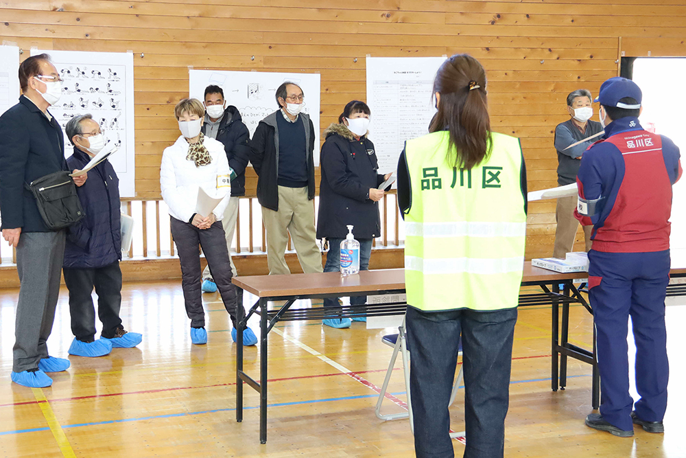 京陽小学校での訓練の様子