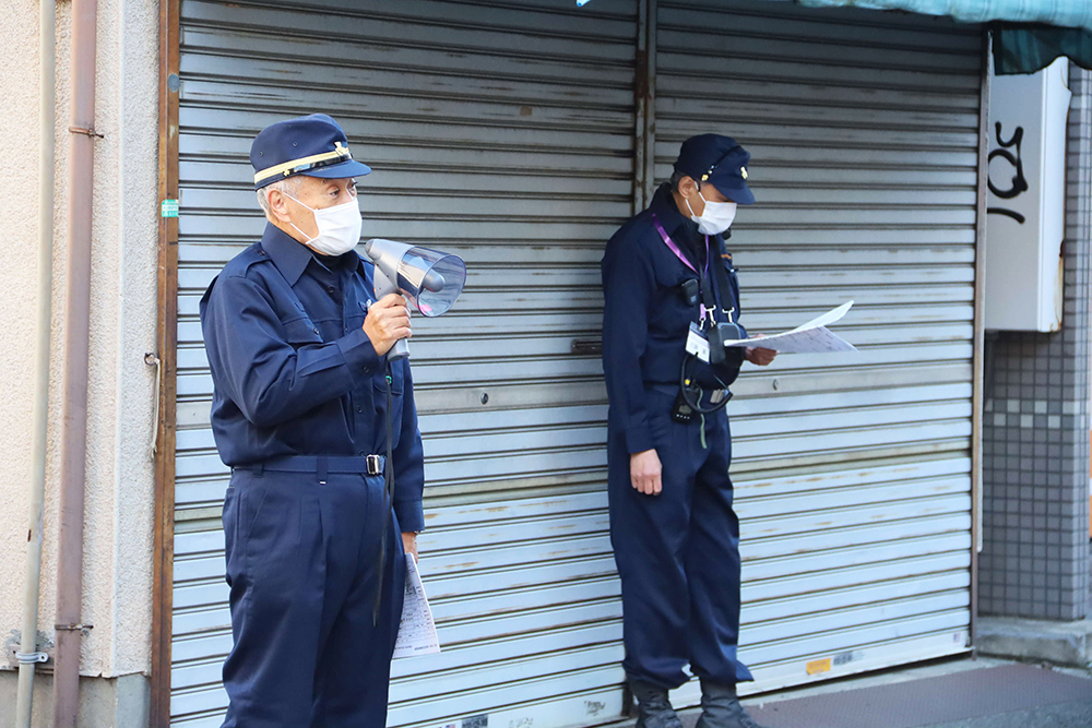 上村会長による訓練開始宣言