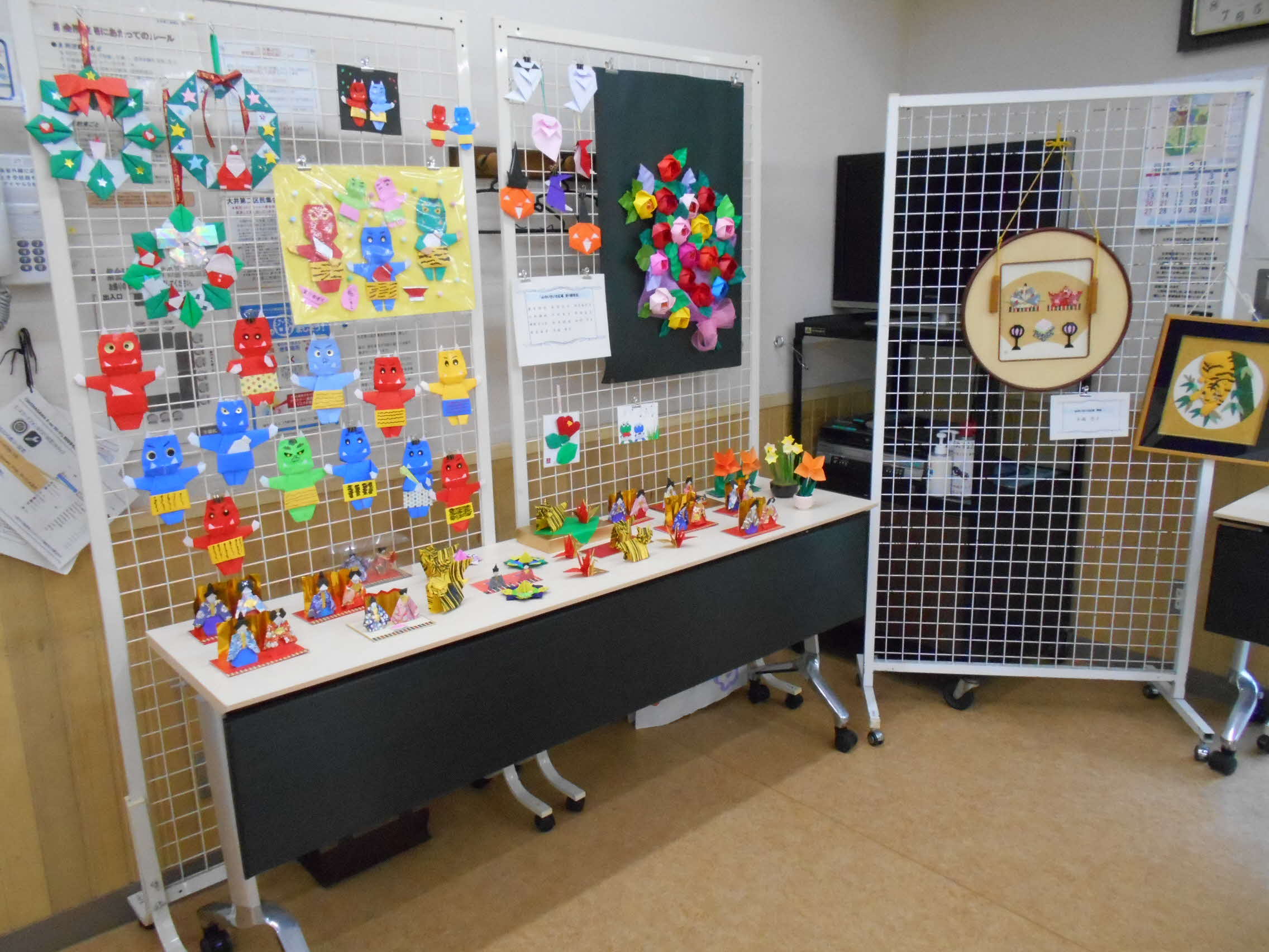 文化祭展示 折り紙等