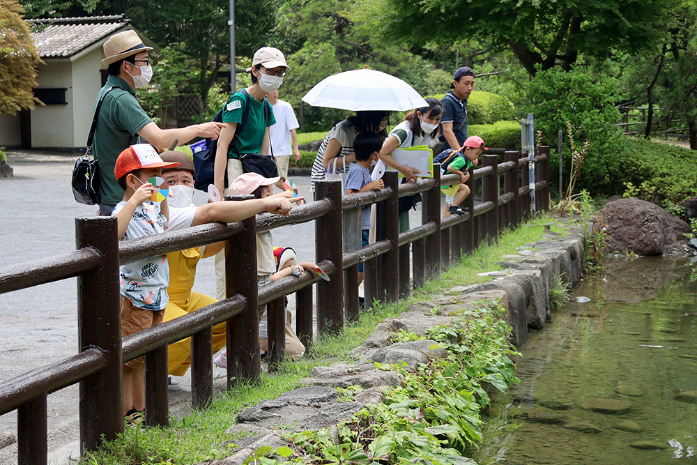 ルーペを使って公園内を探索