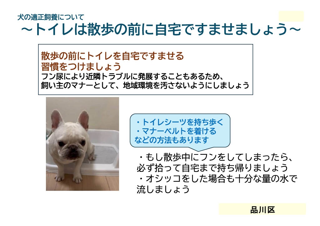 散歩前のトイレ