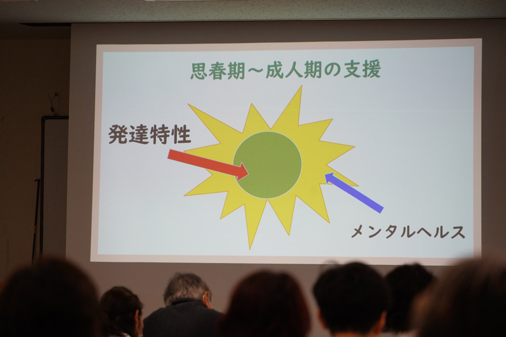 青春期~成人期の支援のスクリーン投影