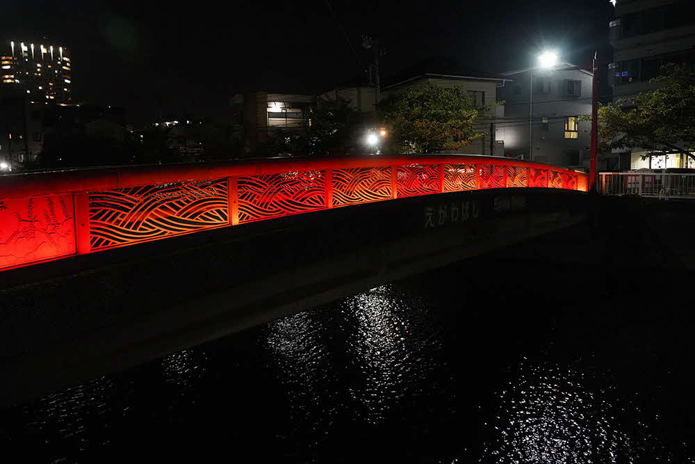 ライトアップされた荏川橋