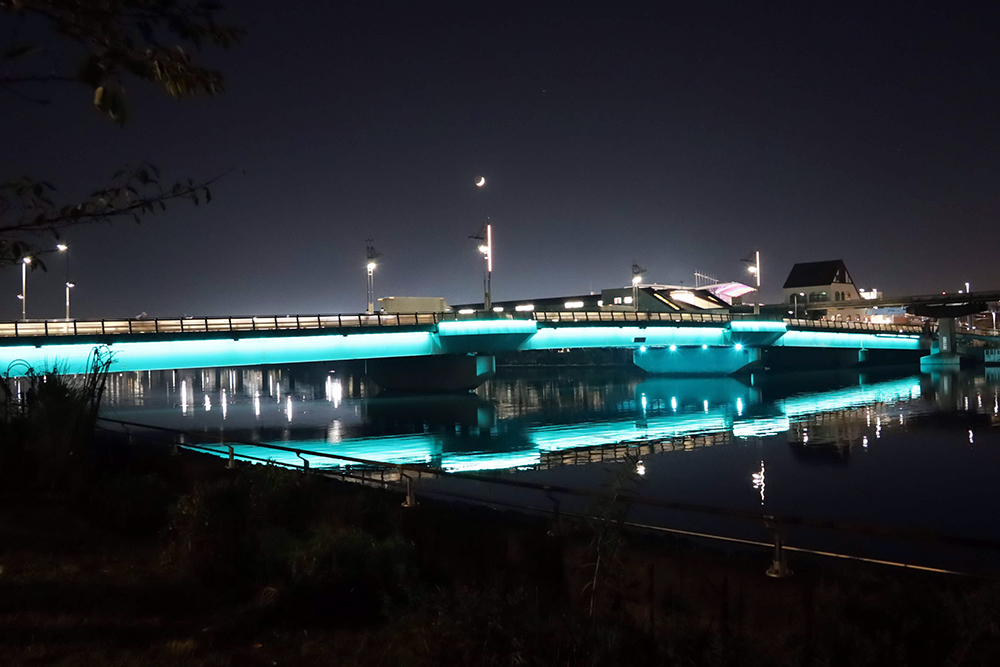 勝島橋のライトアップの写真
