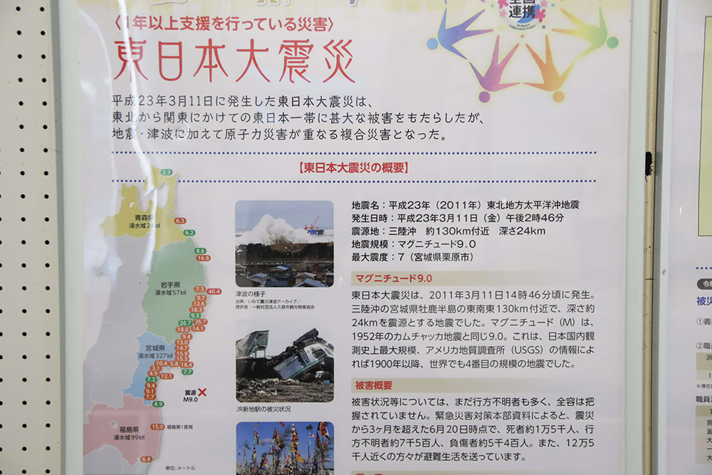 東日本大震災の概要についてのパネルの画像