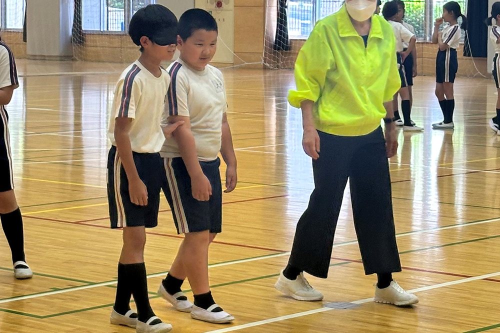 体験している写真