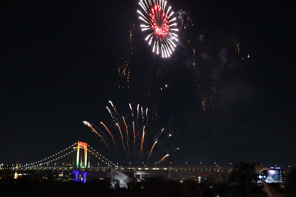 お台場の花火広めの画像