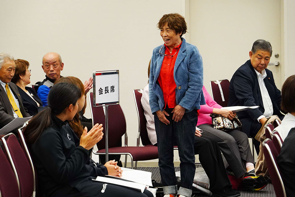 各競技団体会長の激励の写真