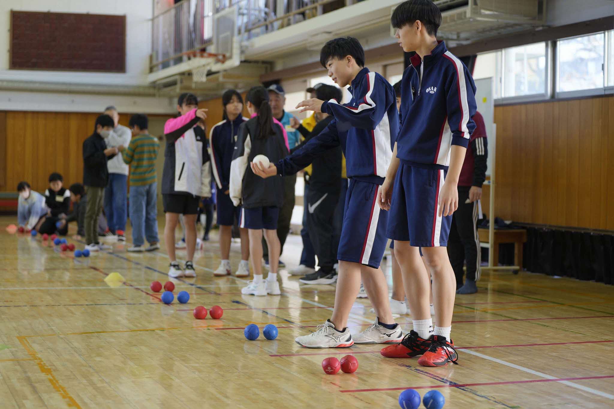 ボッチャ　練習の様子