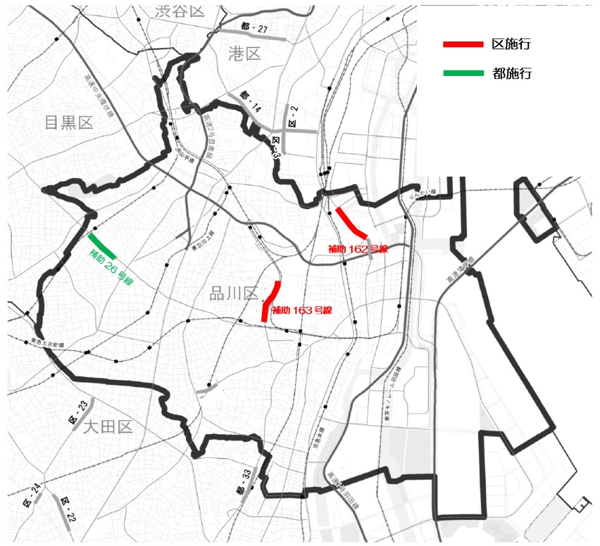 優先整備路線の位置図