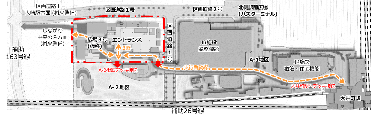 新庁舎周辺の配置計画図