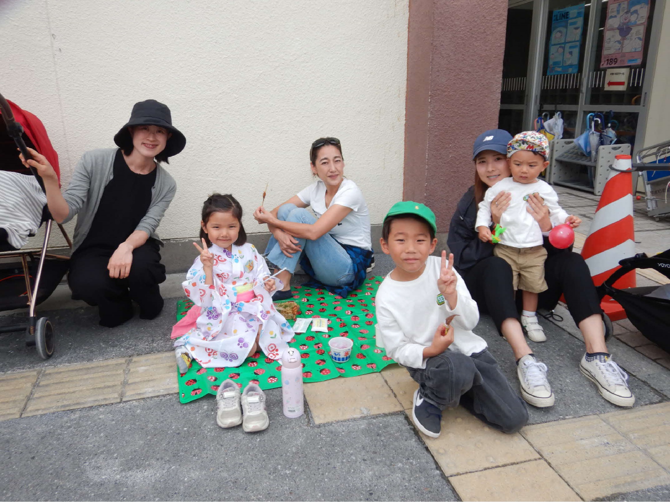 ひととおり楽しんで休憩中のグループ