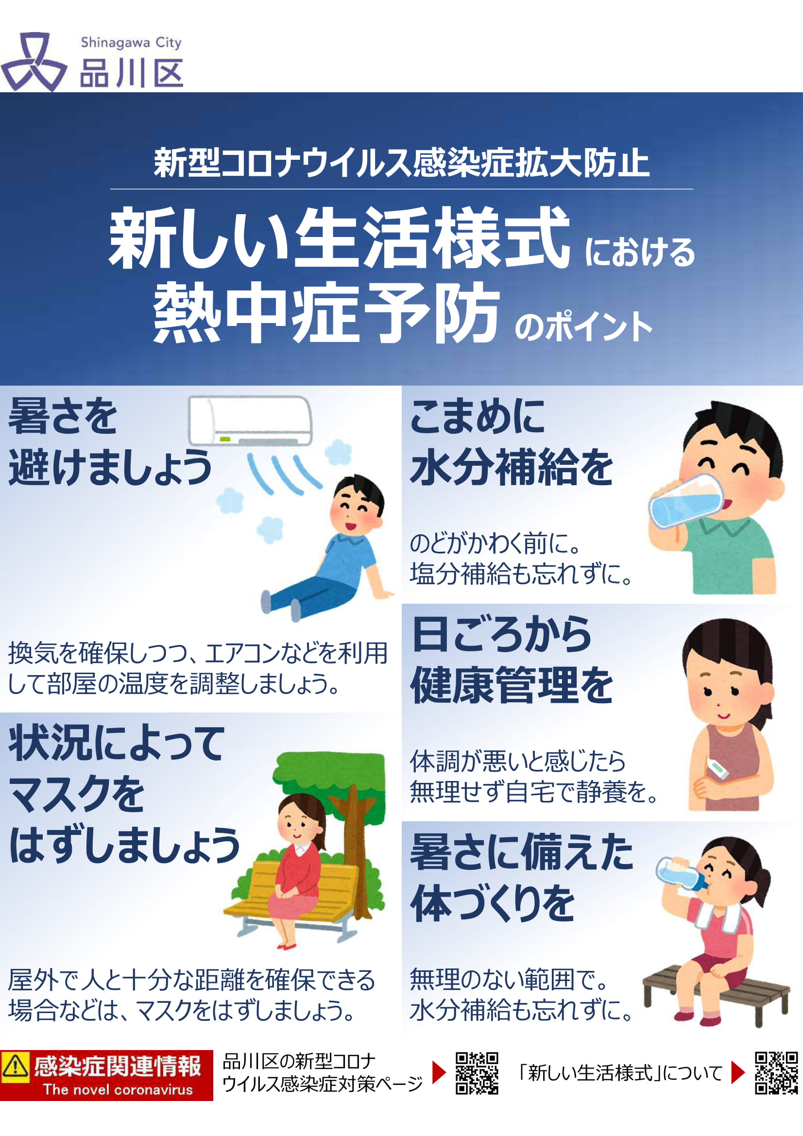 新しい生活様式 における熱中症予防行動のポイント 品川区