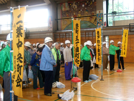 杜松小学校避難所訓練