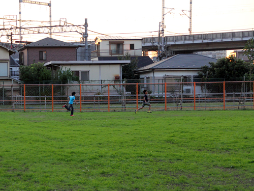 公園で走り回る子ども達