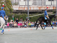 台場幼稚園　交通安全指導＆園児が馬に騎乗