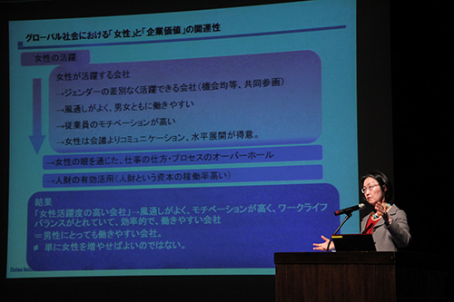 河口真理子氏の講演「女性と環境－これからの経営の柱として－」」