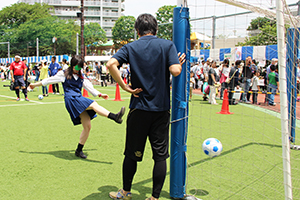 ブラインドサッカーの体験会場