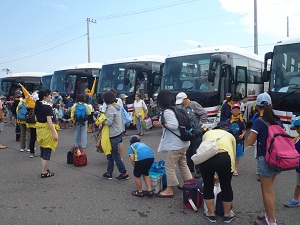 富津海岸に到着