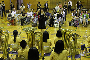 金管バンドによる演奏披露