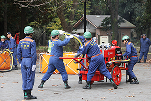 可搬ポンプ操法の実施