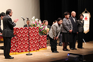 表彰を受ける荏原第四・第五地区の皆さん