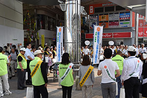 武蔵小山の街頭広報活動セレモニー