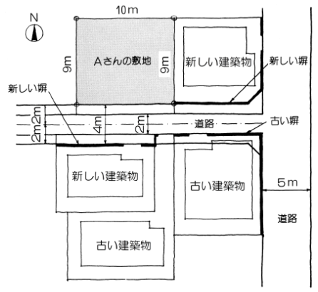 Aさんの敷地の付近図
