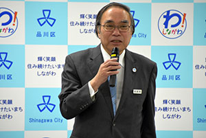 思いを語る区長