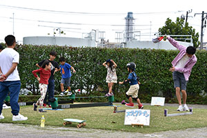 東品川海上公園　スラックライン