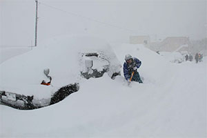 2月の記録的な大雪の様子