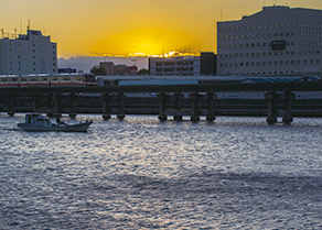 八潮団地から見える夕焼け