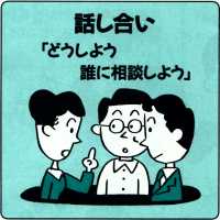 話し合い。「どうしよう、誰に相談しよう」の図